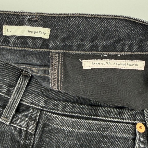 Citizens of Humanity X Aritzia Wilfred Liv Straight Crop Denim Jeans Black 29 - Picture 6 of 11